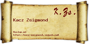 Kacz Zsigmond névjegykártya